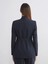 Lcw Vision Lacivert Çizgili Beli Kuşaklı Kadın Blazer Ceket 4