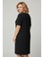 Kadın Kısa Kollu Cep Görünümlü Bisiklet Yaka Büyük Beden Elbise 3