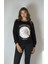 Kadın Bisiklet Yaka Baskı Detaylı Sweatshirt 1