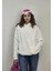Kadın Kapüşonlu Kanguru Cepli Uzun Kol Oversize Sweatshirt 1