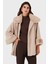 Via Dante Oversize Fit Ceket Yaka Düğmeli Kürk Mont Bayan Mont 6858060 5