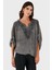 Via Dante Oversize V Yaka Pul Dantel Detaylı Bluz Bayan Bluz 690822 4