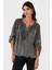 Via Dante Oversize V Yaka Pul Dantel Detaylı Bluz Bayan Bluz 690822 5