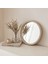 Ekru Ahşap Yuvarlak Ahşap Duvar Aynası 40CM x 40CM Makyaj Aynası 1