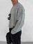 Erkek Oversize Yumuşak Dokulu Kazak Gri 2