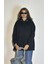 Kadın Kapüşonlu Kanguru Cepli Nakış Baskı Detaylı Uzun Kollu Oversize Sweatshirt 1