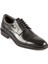 Bağcıklı Siyah Deri Kauçuk Taban Erkek Günlük Ayakkabı 8589 46 1