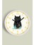 Sevimli Kedi Temalı Modern Duvar Saati - 30CM - Önü Camlı Beyaz Kasa - Sessiz Mekanizma 1