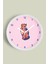 Sevimli Kedi Çocuk Odası Modern Duvar Saati - 30CM - Önü Camlı Beyaz Kasa - Sessiz Mekanizma 1