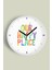 Modern Yazılı Tasarım - '' Our Happy Place '' Duvar Saati - 30CM - Önü Camlı Beyaz Kasa 1