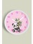 Sevimli Panda Çocuk Odası Duvar Saati - 30CM - Önü Camlı Beyaz Kasa - Sessiz Mekanizma 1