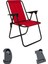 Litea Kamp Sandalyesi Katlanır Piknik Sandalye ve Bardaklık Kırmızı 1