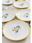 Limon Desenli 20 cm Premium Porselen Pasta & Kahvaltı Tabağı - 6 Adet 1