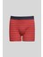 Erkek Lacivert-kırmızı 3'lü Pamuklu Esnek Boxer Paketi 3