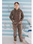 Erkek Çocuk Polar Pijama Takımı 240520 Kahverengi 1