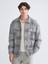 Xsıde Gri Rahat Kalıp Ekose Polar Erkek Gömlek Ceket 1