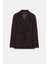 Kadın Acı Kahve Bağcıklı Dokuma Blazer 5