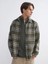 Xsıde Haki Rahat Kalıp Uzun Kollu Ekose Erkek Oduncu Gömlek Ceket 1