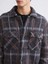 Xsıde Antrasit Rahat Kalıp Uzun Kollu Ekose Erkek Gömlek Ceket 3