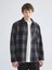 Xsıde Siyah Rahat Kalıp Uzun Kollu Ekose Erkek Oduncu Gömlek Ceket 1