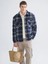 Xsıde Lacivert Rahat Kalıp Uzun Kollu Ekose Erkek Gömlek Ceket 1
