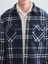 Xsıde Lacivert Rahat Kalıp Uzun Kollu Ekose Erkek Gömlek Ceket 3