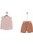 Müslin Kolsuz Gömlek Şort Takım 1