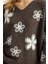 V Yaka Çiçek Nakışlı Triko 4