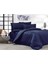 Saten Lastikli Çarşaflı Lacivert Tek Kişilik Nevresim Takımı 1
