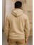 Erkek Kışlık Cepli Krem Oversize Sweatshirt 5