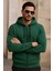 Erkek Kışlık Cepli Yeşil Oversize Sweatshirt 1