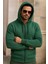 Erkek Kışlık Cepli Yeşil Oversize Sweatshirt 2