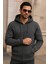 Erkek Kışlık Cepli Antrasit Oversize Sweatshirt 1