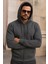 Erkek Kışlık Cepli Antrasit Oversize Sweatshirt 2