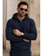 Erkek Kışlık Cepli Lacivert Oversize Sweatshirt 1