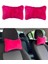 Yumuşak Peluşlu Ortopedik Araba Seyahat Boyun Yastığı 2'li Fuşya Pembe 1