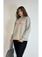 Kadın Bisiklet Yaka Nakış Baskılı Uzun Kollu Oversize Sweatshirt 5