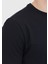 Siyah Düz Bisiklet Yaka Pamuk Karışımlı T-Shirt 5