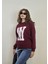 Kadın Bisiklet Yaka Baskılı Uzun Kollu Oversize Sweatshirt 7