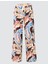 Kahverengi Bol Paça Normal Bel Çiçek Desenli Dokuma Pantolon 6