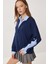Gömlek Yaka Modal Sweatshirt LXA0018 Lacivert 2