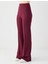 Bordo Yüksek Bel Bol Paça Modal Jogger Pantolon 4
