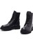 Kadın Siyah Fermuarlı Deri Postal Bot 25WFD281218 3