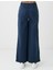 Lacivert Normal Bel Ispanyol Paça Dokuma Pantolon 5