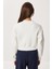 Fermuarlı Şardonlu Örme Sweatshirt LAN0085 Ekru 5