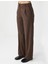 Acı Kahve Bol Paça Normal Bel Uzun Dokuma Pantolon 4