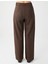 Acı Kahve Bol Paça Normal Bel Uzun Dokuma Pantolon 5