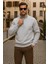 Erkek Kışlık Polo Yaka Gri Fermuarlı Sweatshirt 2