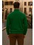 Erkek Kışlık Polo Yaka Yeşil Fermuarlı Sweatshirt 6