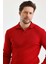 Kırmızı Erkek Polo Yaka Fitilli Triko Kazak 4